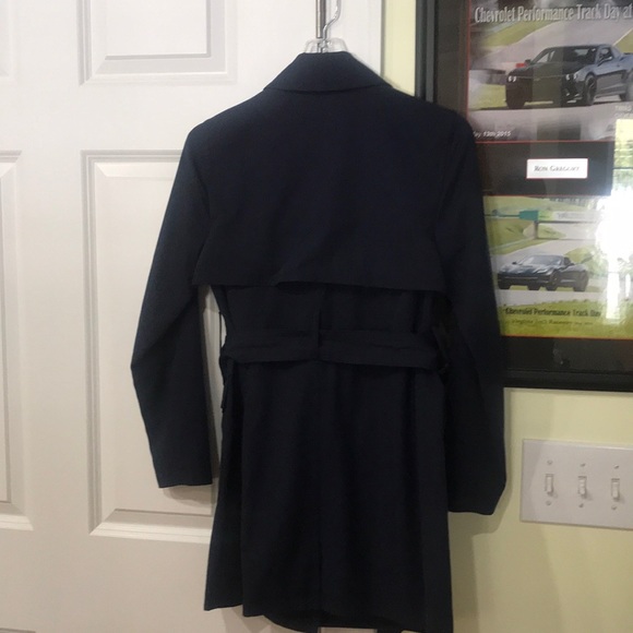 Navy lined trench jacket. Never worn, with tags. - Picture 3 of 3
